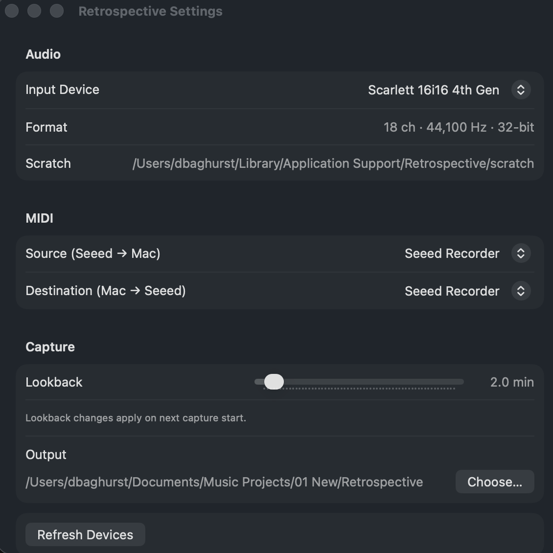 Retrospective Settings